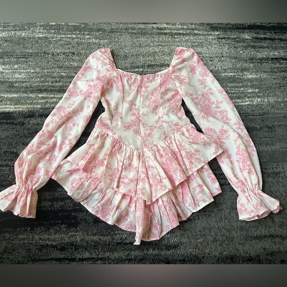 SHEIN MOD Pink Floral Corset Romper - Picture 5 of 5
